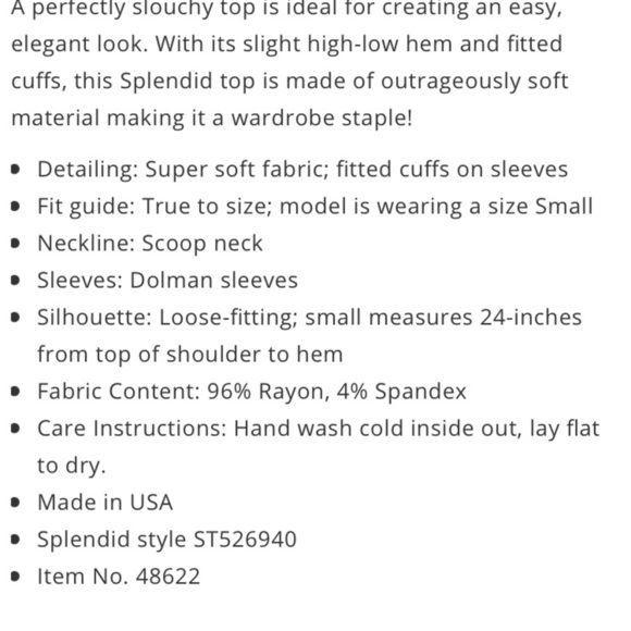 Splendid Drapey Lux Dolman Sleeve Top - Picture 6 of 9